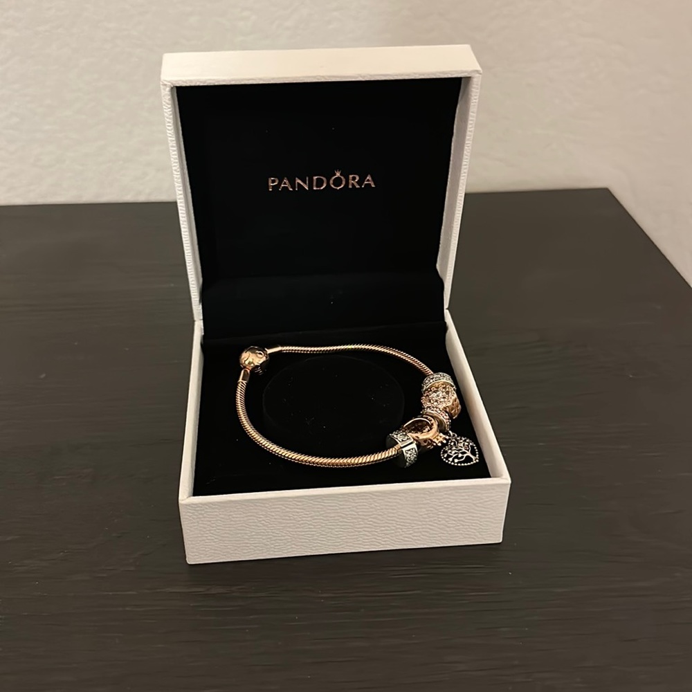 Rose Gold Pandora Charm bracelet!!